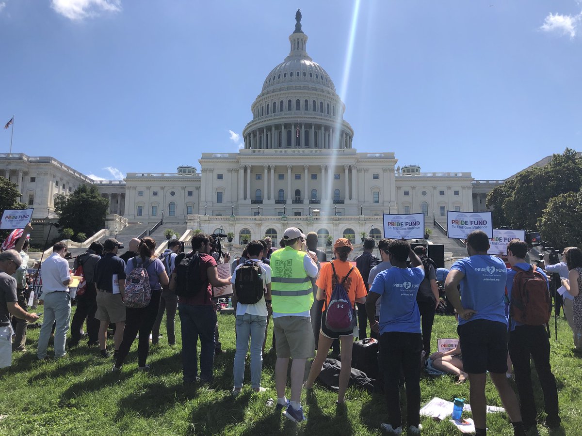 Pride_Fund's tweet photo. Pride Fund is at the National DIE-IN on the Capitol Lawn to demand Congress take action and pass commonsense gun reform! We join students and activists from across the country today to commemorate the two year anniversary of the Pulse shooting. #LethalLegislation https://t.co/eZLBgyFUFM