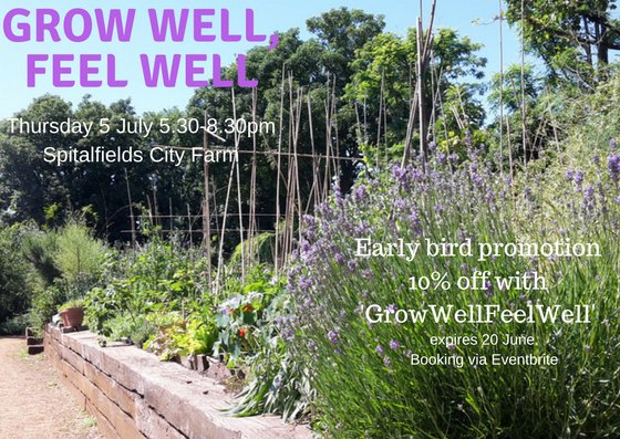 Health, wellbeing and growing food in the city. 
Early bird promotion - get 10% off with 'GrowWellFeelWell' offer ends today, 20 June.

eventbrite.co.uk/e/grow-well-fe…