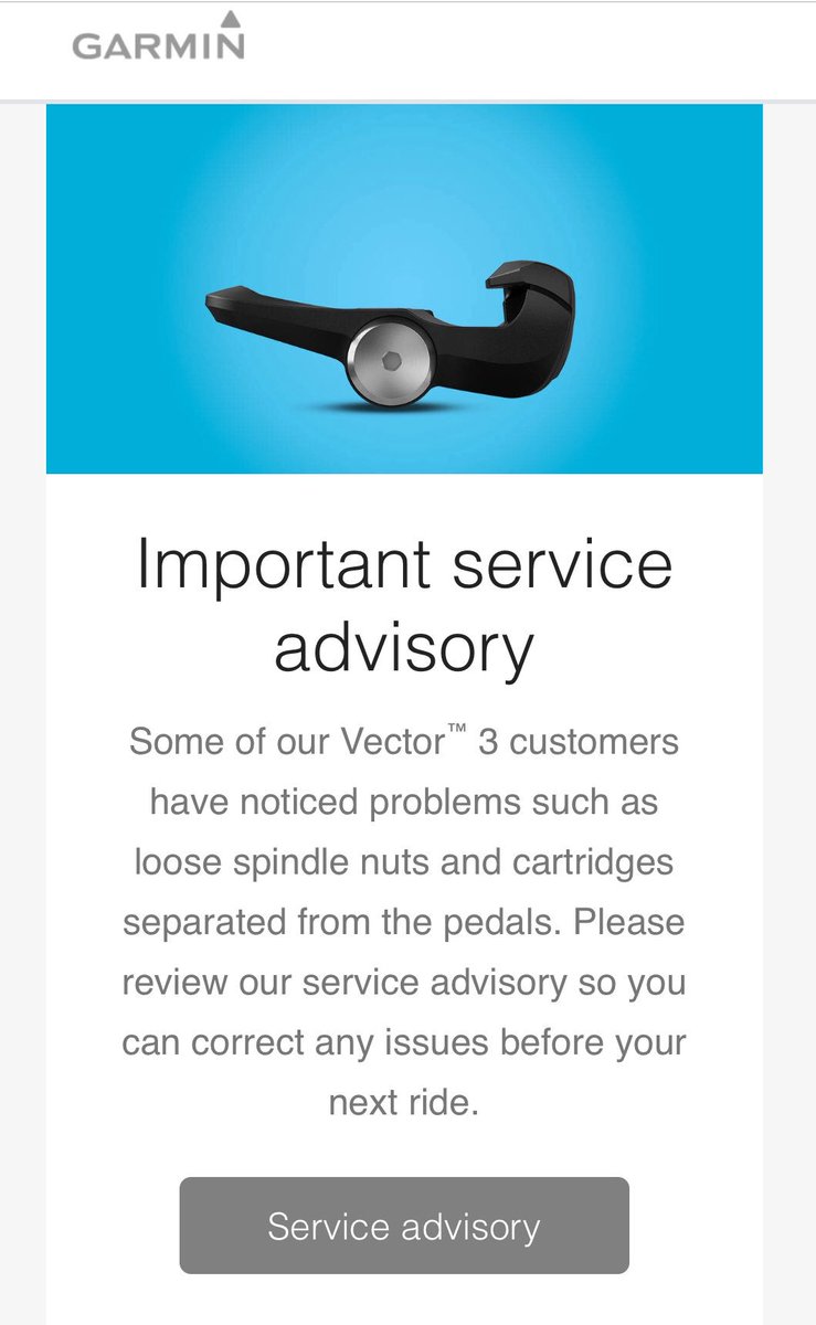TitaniumGeek's tweet photo. Feeling a little loose? Maybe it’s your pedals! @GarminFitness have issued a service advisory warning ⚠️ for their #vector3 pedals -worthwhile checking if you are affected before your next ride! 👇
#garmin #garminvector #vectorpedal
https://t.co/z4F5JJHYMI https://t.co/Q6hKseMxHB