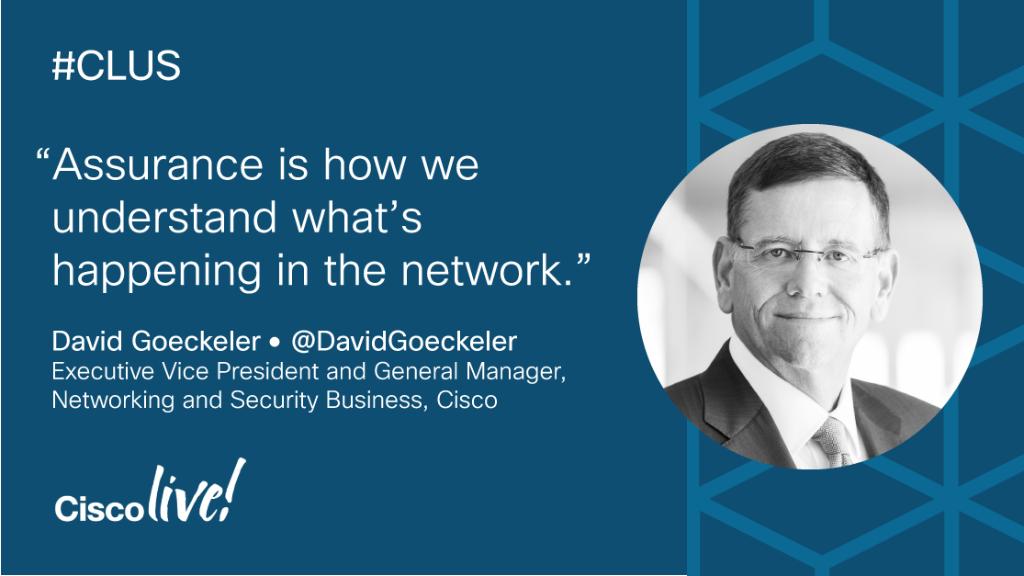 CiscoLive's tweet photo. Cisco's @DavidGoeckeler discussing the future of the #network and walking us through the steps Cisco is taking on stage now at #CLUS. https://t.co/qBnfkrmTBD