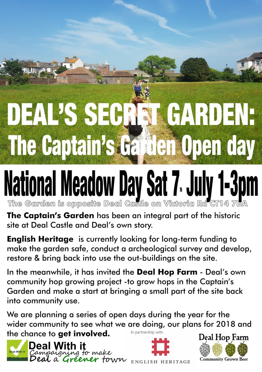 Our next Open day at the Captains Garden at Deal Castle is on #nationalmeadowday Saturday 7th July from 1pm @EHWalmerCastle @Love_plants @KentWildlife @BumblebeeTrust