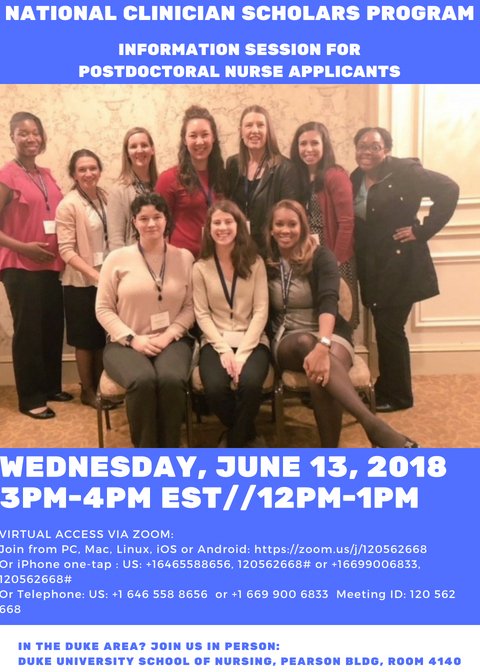 Are you a postdoctoral nurse with questions about the NCSP? Join us for an info session TOMORROW, June 13, 3-4pm EST//12-1pm PST. Join via zoom.us/j/120562668 or in person (Duke School of Nursing, Pearson Building, Room 4140). nationalcsp.org/apply @DukeU_NrsngSchl