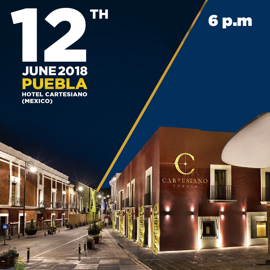 kryptobitsexc's tweet photo. Ha llegado el día! Os esperamos en el Hotel Cartesiano Puebla a las 6 p.m. para presentar oficialmente el proyecto @kryptobitsexc con unos ponent s de excepción!
La entrada es gratuita así que os animamos a que vengáis! https://t.co/pAB4QCL56m