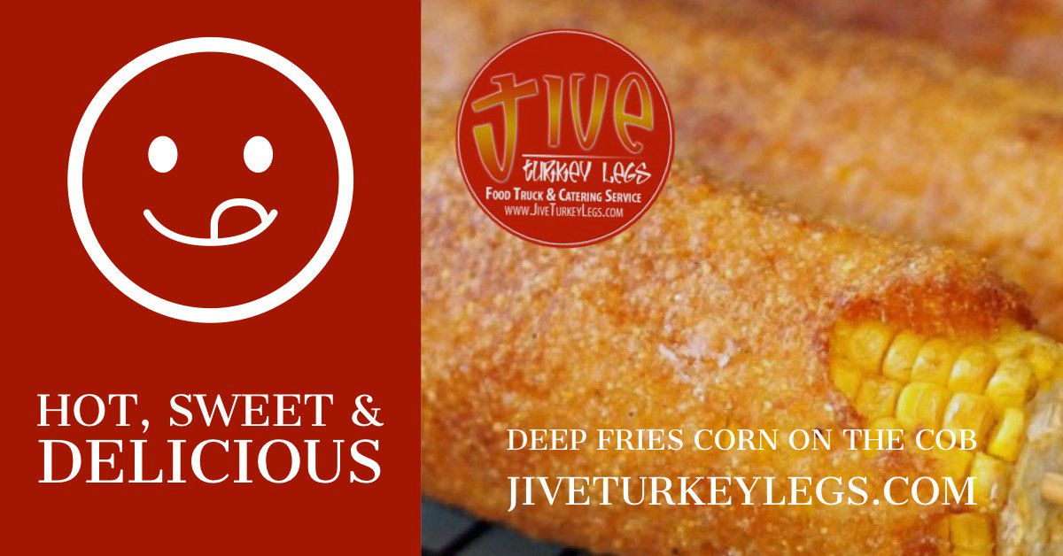 Visit Jive Turkey Legs this week on Thursday at Mecklenburg Medical Group from 11a - 2p 4525 Cameron Valley Pkwy in Charlotte and try our new #DeepFriedCornOnTheCob while they last!