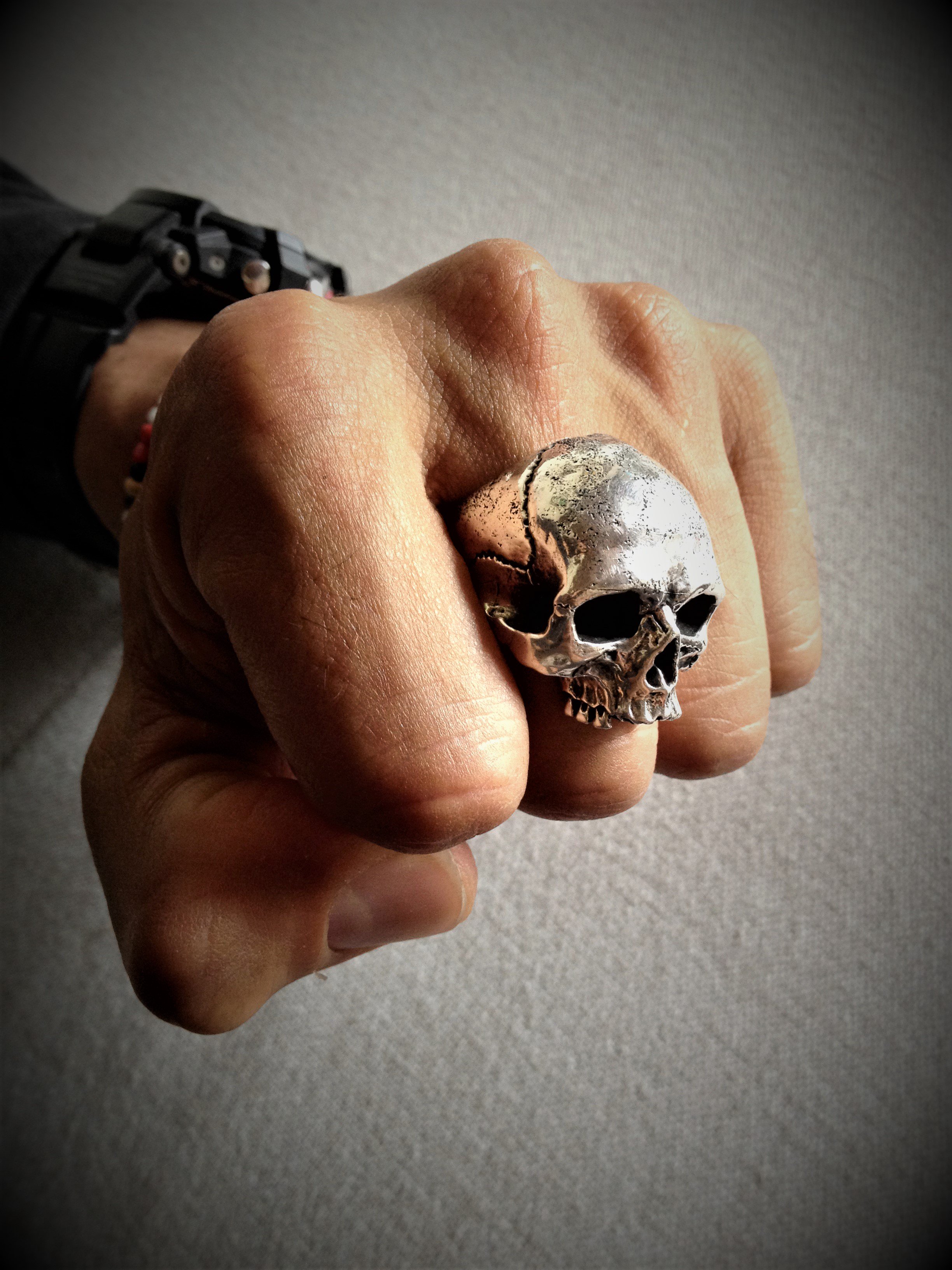 Crazy pig skull ring sale