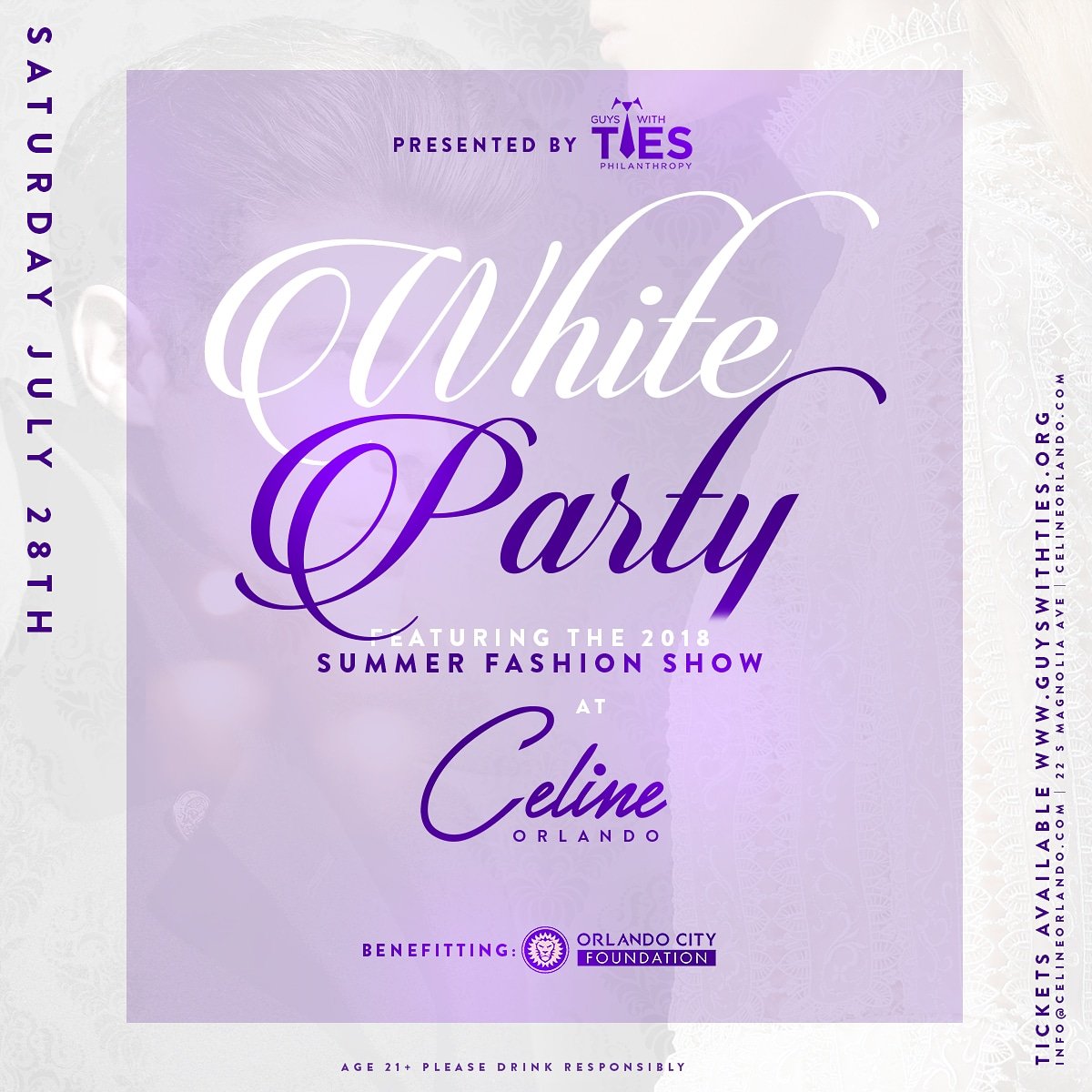 GuyswithTies's tweet photo. It's here!!! The 13th Annual White Party featuring Summer Fashion Show benefitting
@OrlandoCityFnd @Kay_Rawlins
We will sell out! Get tickets now! LINK in bio and https://t.co/eBGrhIg5hU
#GuyswithTies #gwtorlando #guyswithtiesorlando #goodguysgiveback #whiteparty #fashionshow https://t.co/5zOZ2jmd7u