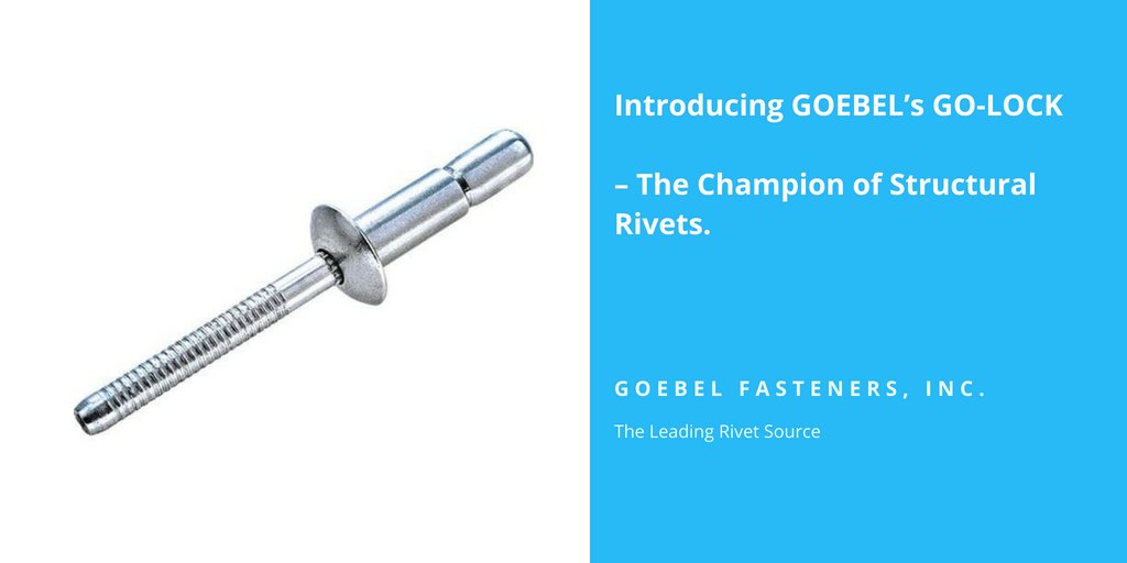 GoebelFasteners's tweet photo. Goebel's GO-LOCKS are structural, hole-filling blind rivets with high shear and tensile strengths and a wide grip range.
Check it out: https://t.co/1bbfV2BPjP #structural #blindrivets #goebel #golock https://t.co/smMhOPWOJP