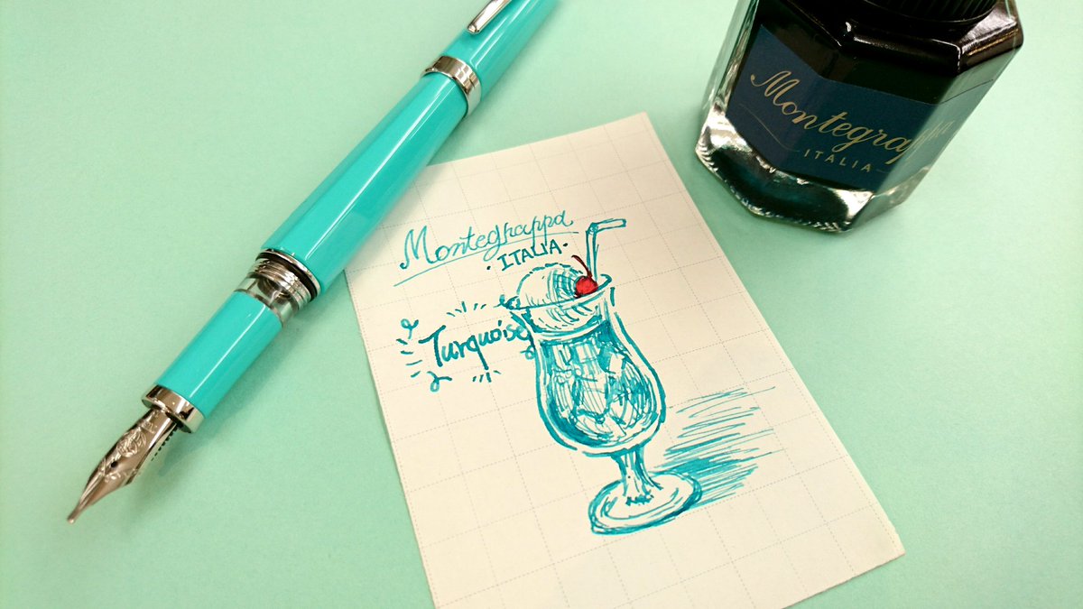 Ym 聞こえ か 青緑好き の皆さん 聞こえますか ヤバイです モンテグラッパのターコイズインクが最高に美味しそうな 透け感のある青緑色です 青緑愛好連盟 インク沼 T Co 9amegvzvo4 Twitter