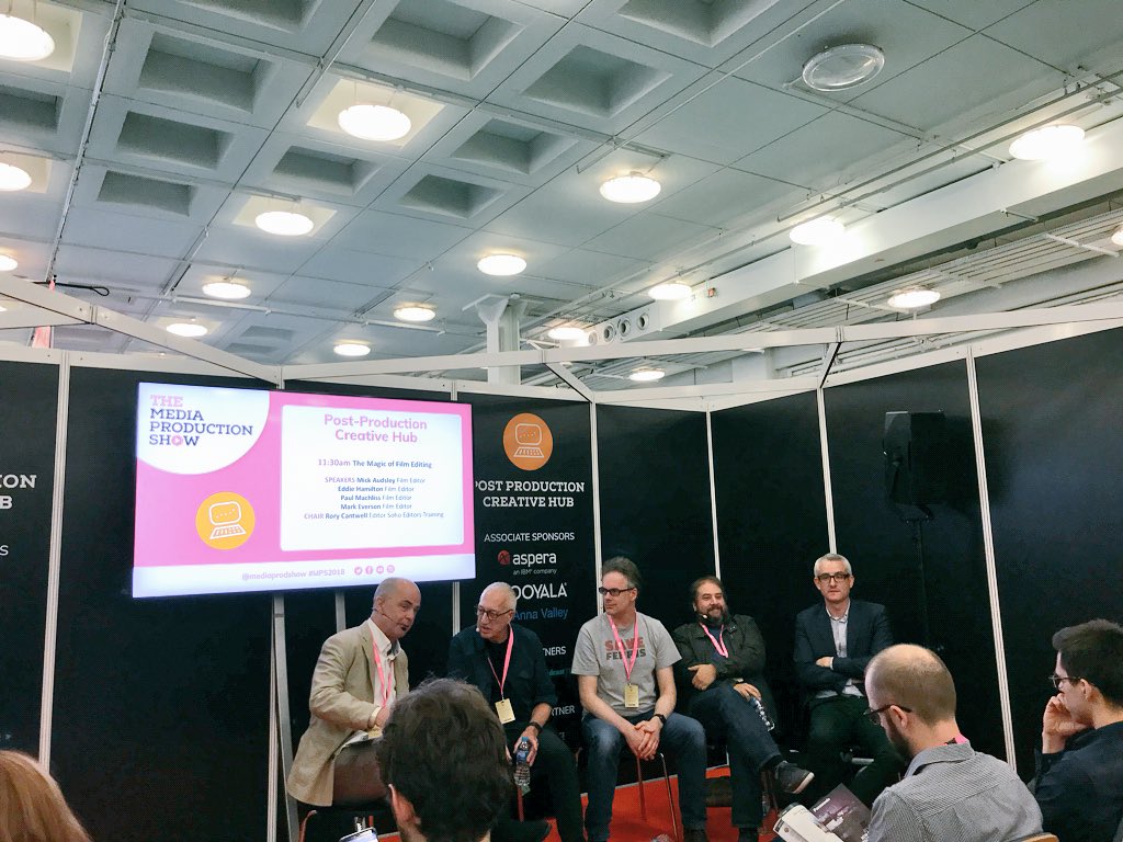 amphiolondon's tweet photo. Managed to snag a seat at the front in a packed crowd for ‘The Magic of Film Editing’! Looking for some industry insight to take back to our team.

#MPS2018 #videoproduction #videoproductionlondon #videographer #videographerlondon #postproduction #videoediting #videoeditinglondon https://t.co/79ReeY1IyG