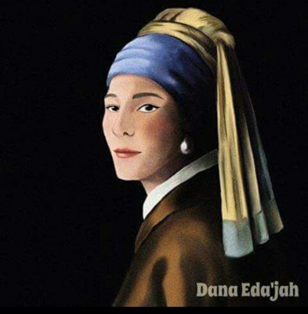 دانا Dane On Twitter My Illustration Inspired By The The Girl With The Pearl Earring Otherwise Known As The Mona Lisa Of The North Artist Johannes Vermeer 1665 لوحتي مستوحاة من لوحة