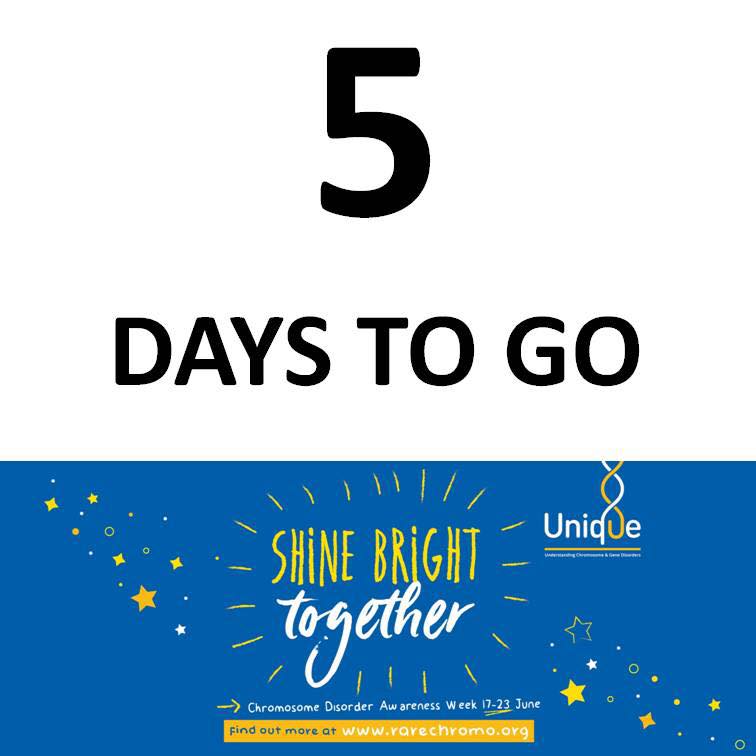 Just 5 days til Rare Chromosome &amp; Gene Disorder Awareness Week begins... More at: rarechromo.org/awareness-week  #rarechromoweek  #shinebrighttogether