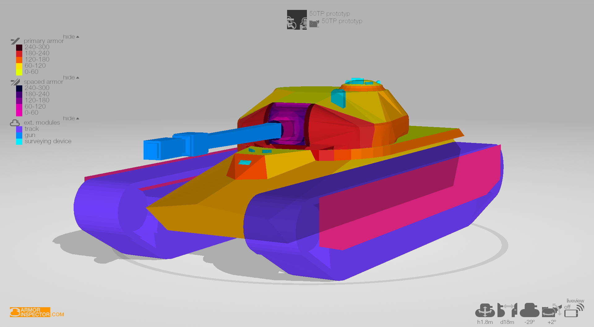 Армор wot. 50tp Prototype. Зоны пробития 50тп. Армор инспектор WOT. Бронирование 50тр блиц.