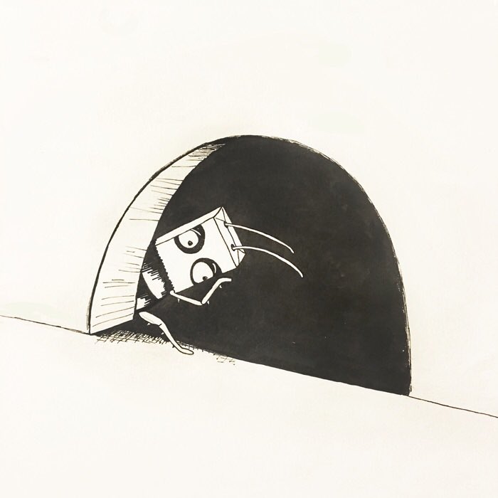 paperwerewolves's tweet photo. day 12: when you’re a “Shy Bug” and trying to avoid other bugs #introvert #junebugdrawingchallenge #junebug #junebug2018 #drawdaily #bugs https://t.co/IdjzUSQiip
