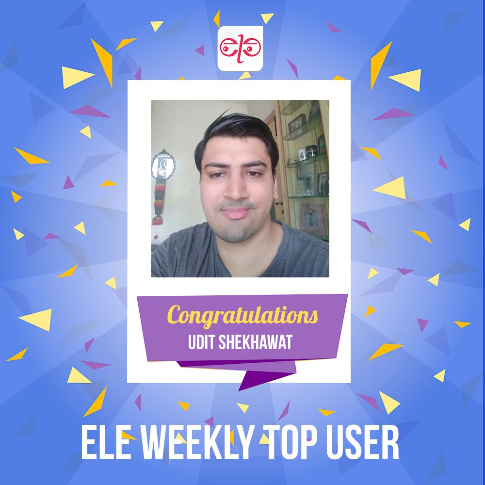 iElementora's tweet photo. Congratulations @UditShekhawat !!
Use Ele more and win an #Amazon #Gift #Voucher !! You could be next! 
#EleTopUser Campaign
Go to Ele now at https://t.co/mA3wvwMd4F for best #deals, #coupons and #cashbacks https://t.co/h6u9UhWpTJ