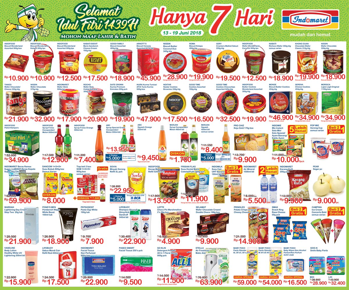 Ayo belanja hematnya promo #Hanya7Hari di Indomaret periode 13-19 Juni 2018. Yuk belanja sekarang! #Indomaret #Ramadan