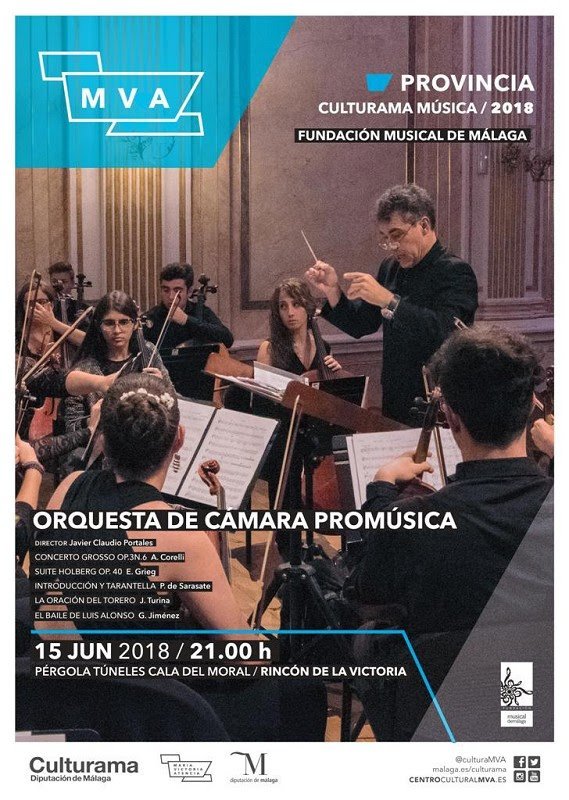 turismo_Rincon's tweet photo. Concierto de música en un marco incomparable a cargo de la Orquesta de Cámara Promúsica. 
Apunta fecha y hora. No te arrepentirás. 
Viernes día 15 de junio a las 21:00 horas en la Pérgola de la Cala del Moral (junto a Virgen del Carmen). #música #turismo #cultura https://t.co/mWOFW3zyCf