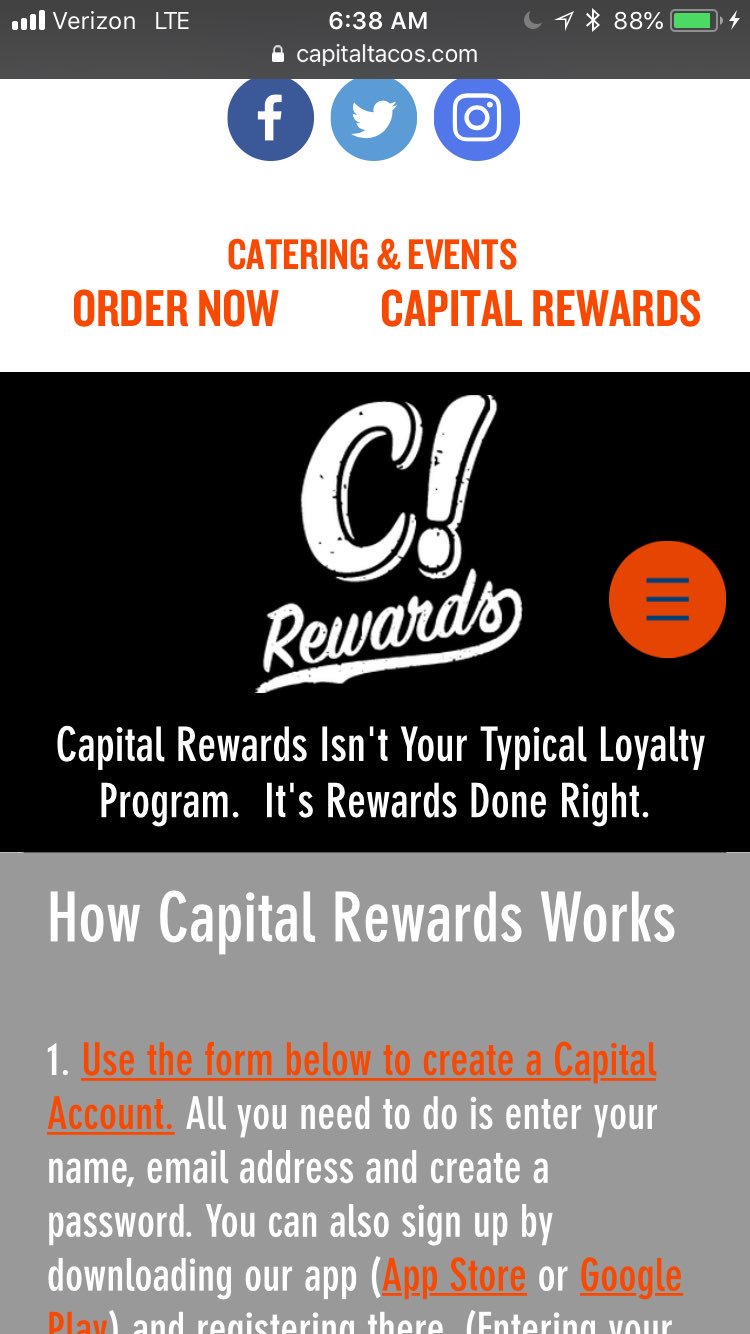 Capital Tacos All Stores Now Have Capital Rewards Online Ordering Late Night Menu And Capital Catering For All Stores And We Re Getting Goofy Today To Celebrate Place An Online Order