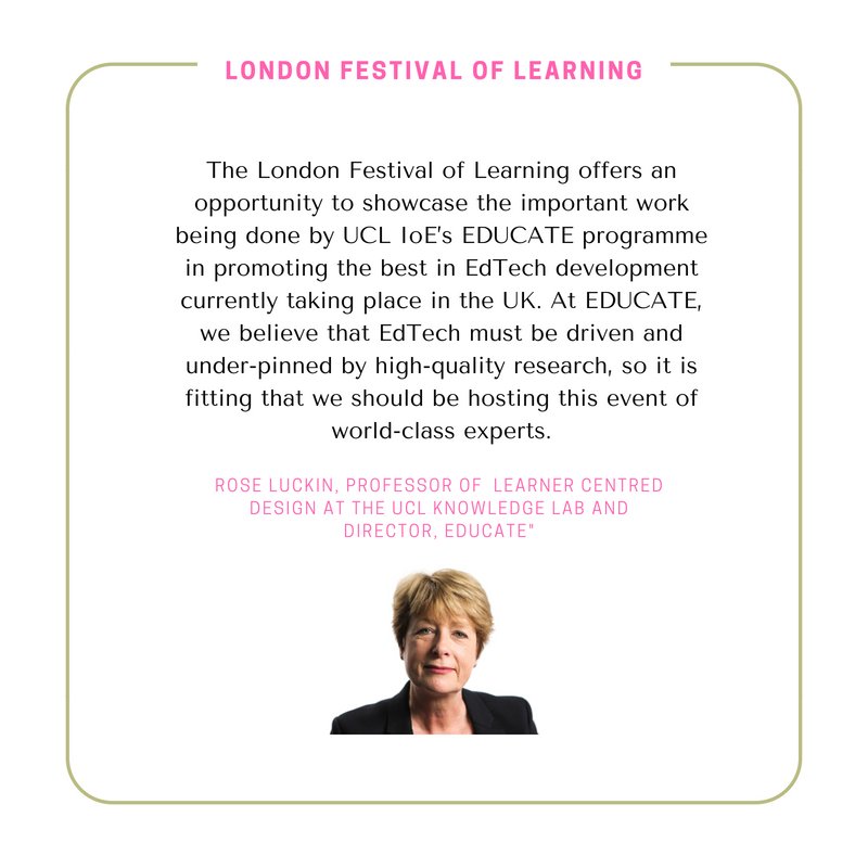 startuplabsorg's tweet photo. The London Festival of Learning June 23-30, 2018 @ldnfestlearning comprises three of the most respected research conferences in the field @AIEDconf @islsnews + @las18ed bringing together #AI, the learning sciences and tech innovations in #education: https://t.co/5l7MFKLhhg https://t.co/J12O8phYPA