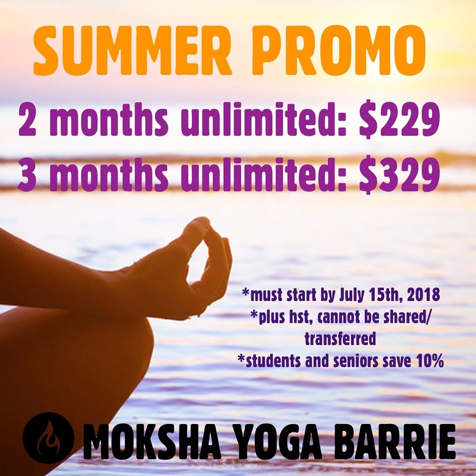 Continue to practice in the hot room all summer with this great deal!
•
•
•
#mokshayogabarrie #modoyoga #summeryoga #itsallaboutyou #takecare #greatdeal #bestprice