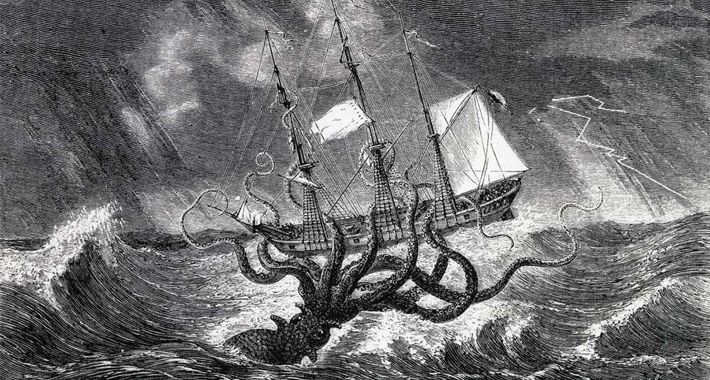 MonsterBestiary's tweet image. The first reference to the kraken being mistaken for an island occurs in Erik Pontoppidan's 'Det første Forsøg paa Norges naturlige Historie' (1752), but he may have been confusing the creature with another Scandinavian island monster - the even bigger lyngbakr.