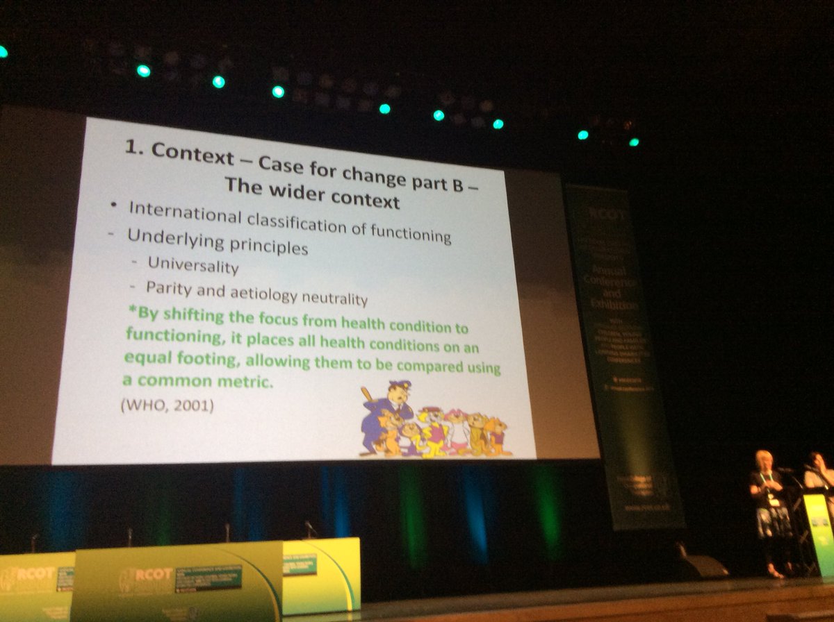 Fab talk from <a href="/CovUniOT/">Coventry Uni OT</a> <a href="/Joanneporter19/">Joanne Porter</a> &amp; Julie Brotherton focusing on ‘Occupation focused prioritisation within Occupational Therapy practice for children and young people. Really enjoyed it! 💚 #RCOT2018