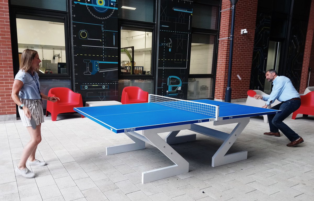 Swan_Linx's tweet photo. Great to see @activity4kidz and @emily_marchant making full use of our new table tennis set up at @SUEngineering @SUSportsScience #physicalactivity #health https://t.co/WwBn77iyyR