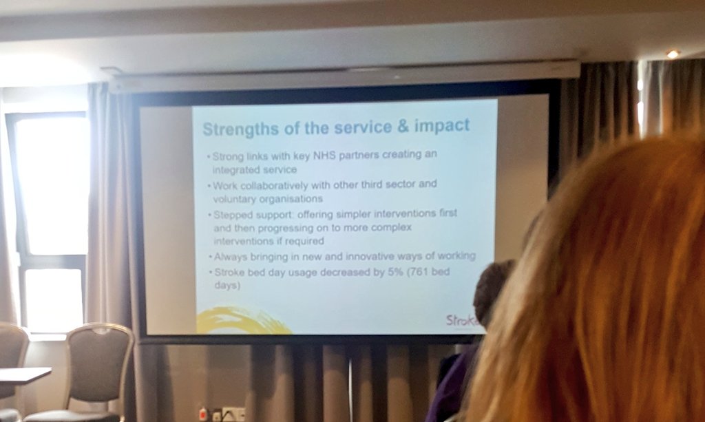 Impressive results from @TheStrokeAssoc Emotional Support service in Liverpool @katdaz01- stroke bed day usage decreased by 5% 👍 #NISC18 Lessons for NI? @nimastStroke @HSCBoard @EmerHopkins