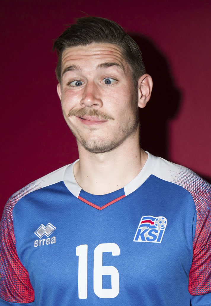 Iceland's Olafur Skulason is proper 2-days-to-go-excitement-level.

"Serious one now Olafur, yeah? It's for the official FIFA portrait series."