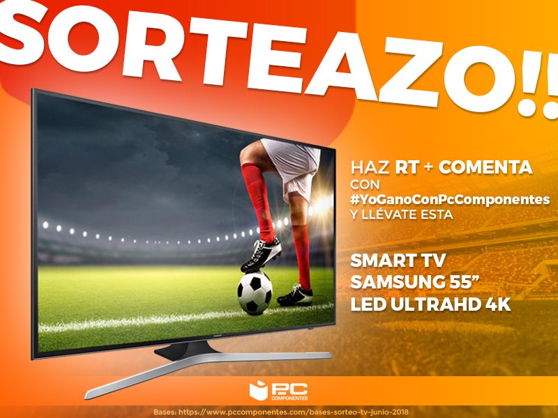 pccomponentes's tweet photo. VAMOS A POR EL TT! RT Y COMENTA CON #YoGanoConPcComponentes por qué PcComponentes es el mejor lugar para equipar tu casa para el mundial! 

MIRA QUÉ PEDAZO DE TELE SAMSUNG PUEDES LLEVARTE POR LA CARA!
😱😱😱😱😱😱 https://t.co/FoTenRIOMf