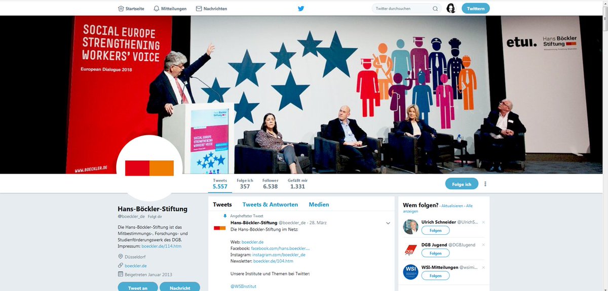 Melanistin's tweet photo. Schaut mal auf die Startseite der Stiftung bei twitter @boecker_de, @markusmeinzer @TEgulk @TaxJusticeNet @UdoBullmann - wir haben da eine Kleinigkeit vorbereitet :) Danke für das tolle Panel beim #workersvoice #eudialoguge18 - und danke an @FalkJan für die Umsetzung! https://t.co/JQD4kqO0I0