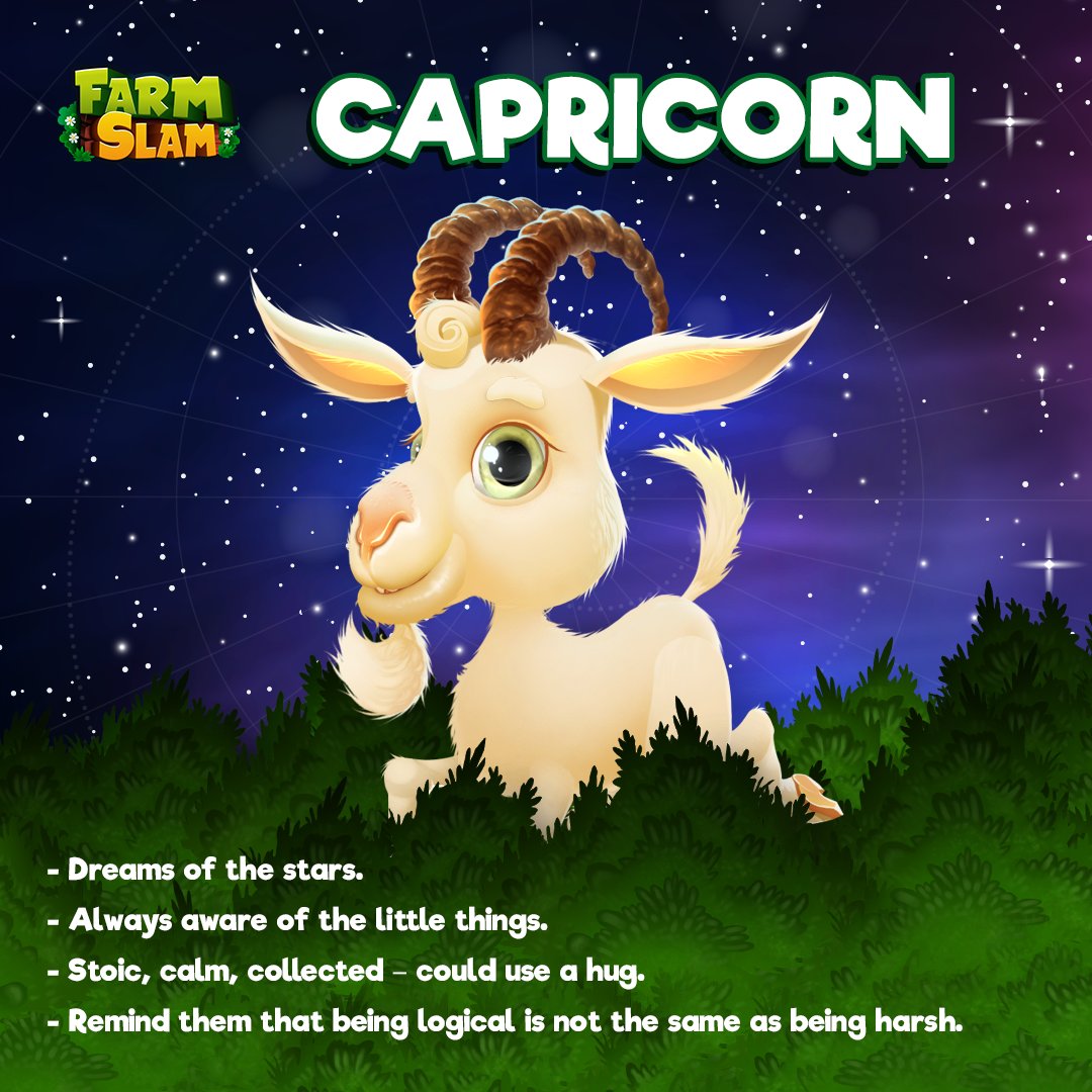 farmslamgame's tweet photo. G.O.A.T stands for Greatest Of All Time, and that's exactly what kind of player Capricorn plans on becoming. Step aside, hard levels! #capricorn #zodiac #horoscope #gamedev #indiedev #match3 #farm #goat https://t.co/3tEDAoVzmv