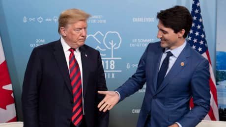 CBCPolitics's tweet photo. Trump says Trudeau's 'pushed around' comments will cost Canada 'a lot of money' https://t.co/vmApU0xzDZ #hw #cdnpoli https://t.co/2qxvjcjjwO