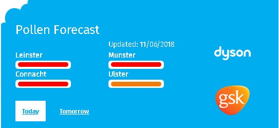 AsthmaIreland's tweet photo. Today the #pollen count is very high across most of the country so be careful. For #management tips see: https://t.co/hbQJDn8lEe.

Also like &amp; share for your chance to win a @Dyson Pure Cool which senses and removes 99.95% of #pollutants from the #air! https://t.co/typ2M6BUF6