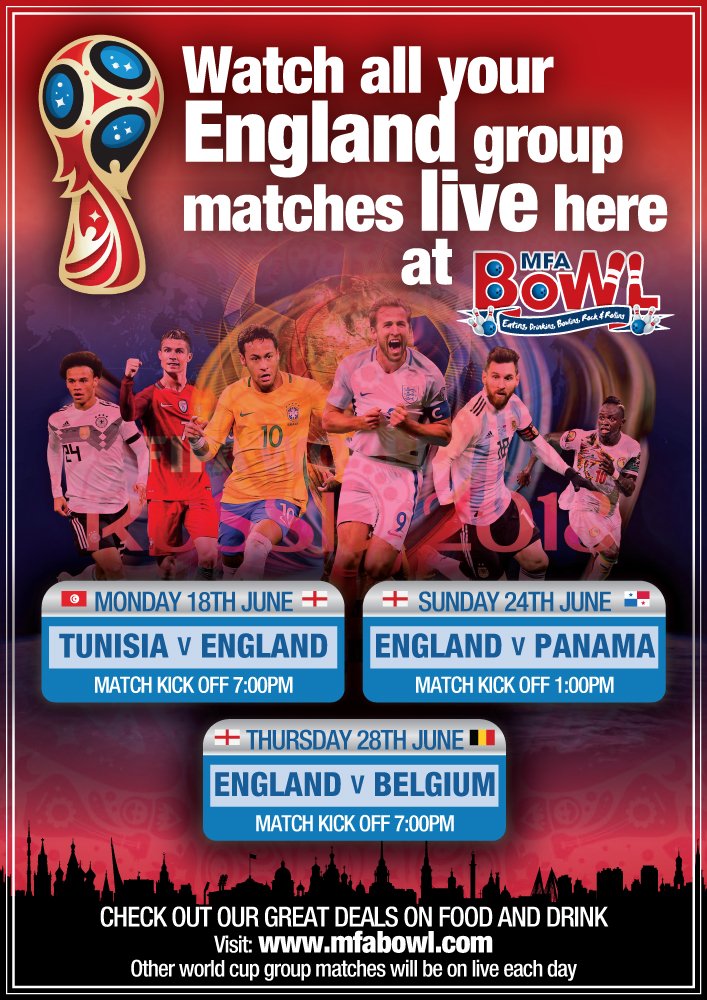 MFABowlNotts's tweet photo. We will be showing all the England Matches here at @MFABowlNotts as well as all other matches. Come on England!!!!!!! https://t.co/Nwu5I4pUxx
