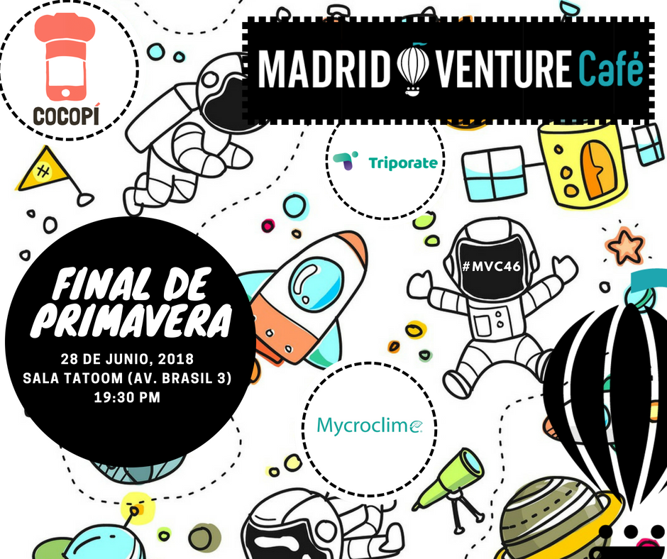 MADVentureCafe's tweet photo. 🎉¡¡Ya estamos de vuelta, y esta vez con la GRAN FINAL DE PRIMAVERA!!🎉 El próximo día 28 de junio en la Sala Tatoom estarán las ganadoras de las anteriores ediciones, @cocopifood , @triporate y @mycroclime 🙌 Acuérdate apuntarte⚠️⚠️ https://t.co/lkb2BP8PC8 https://t.co/qeXccwnNGd