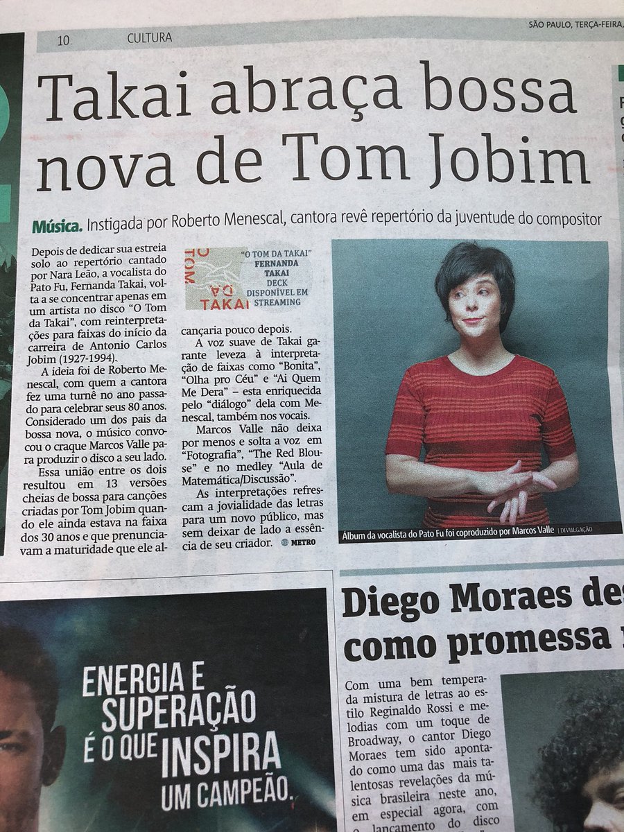 saam's tweet photo. Olha só, @FernandaTakai .... tá no jornal, no #AppleMusic, #Spotify, #dazzer... https://t.co/V9k37XgHRw