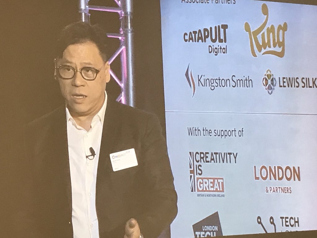Gonzalez01's tweet photo. Interesting talk by Steven Chang from Tencent #Createch https://t.co/kET9hCeiEl