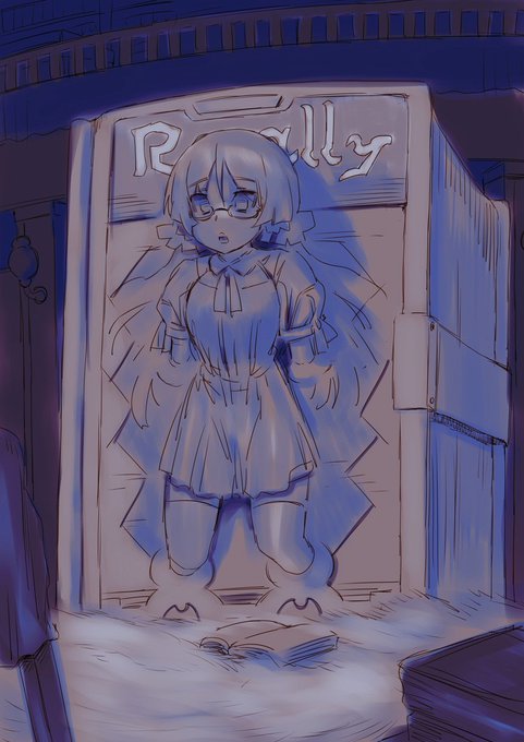 禁断の秘術の書かれた本をめくってしまい、巨大な本になってしまった女の子。分厚いページにはその子の人生の全てが記載されており、身体のあちこちの詳細図やえっちの趣味なども網羅されている。固まって本の表紙になったのが結構気持ちいいらしい事も巻末のページに書いてあったそうです 