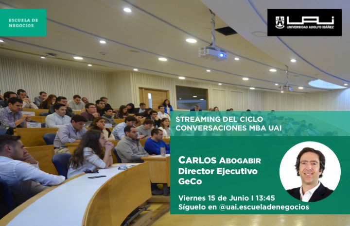 H_Arredondo's tweet photo. Viernes 15 de Junio, vive la #ExperienciaMBAUAI via streaming en el ciclo Conversaciones MBA UAI. Nuestro invitado será @cabogabir, Director Ejecutivo de GeCo. Síguenos en el FB de @NegociosUAI. #ExperienciaMBAUAI #MBAUAI #EMBAUAI #SabemosdeNegocios @AlumniUAI @UAI_CL https://t.co/PS9KjarqnU