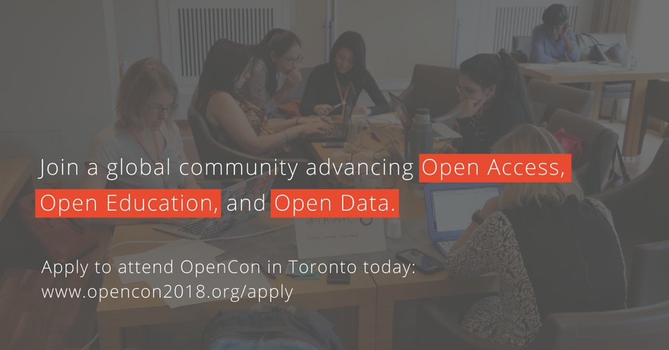 Applications to attend #OpenCon on November 2-4 in Toronto are now open—including the opportunity for travel scholarships! bit.ly/opencon18appso…