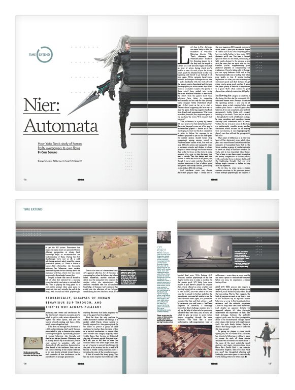 How Nier: Automata, <a href="/yokotaro/">yokotaro</a>'s study of human frailty, overpowers its own flaws. E320 is on sale now: bit.ly/EDGE320