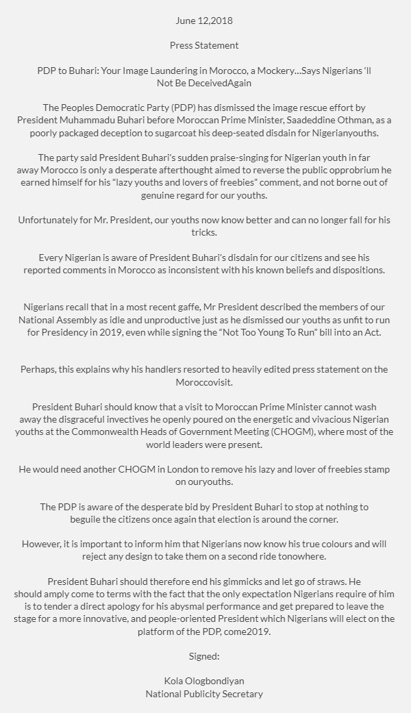 Official PDP Nigeria tweet media