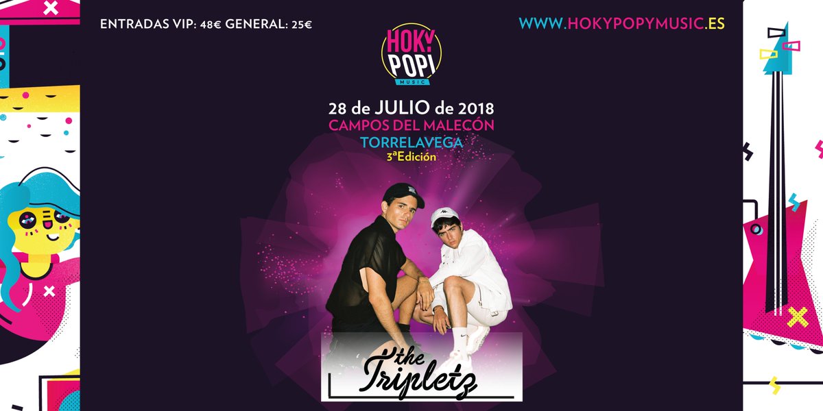 hokymusic's tweet photo. ¡Notición! Los icónicos, valientes, únicos y divertidos @The_Tripletz se unen a nuestro cartel. No te quedes sin tu entrada para disfrutar de estos grandes DJs junto con @dvicioficial @asolermusic @BrisaFenoy y @AnaMenaOficial. 
https://t.co/CtGROCaNPr https://t.co/sNxUFA1yTV