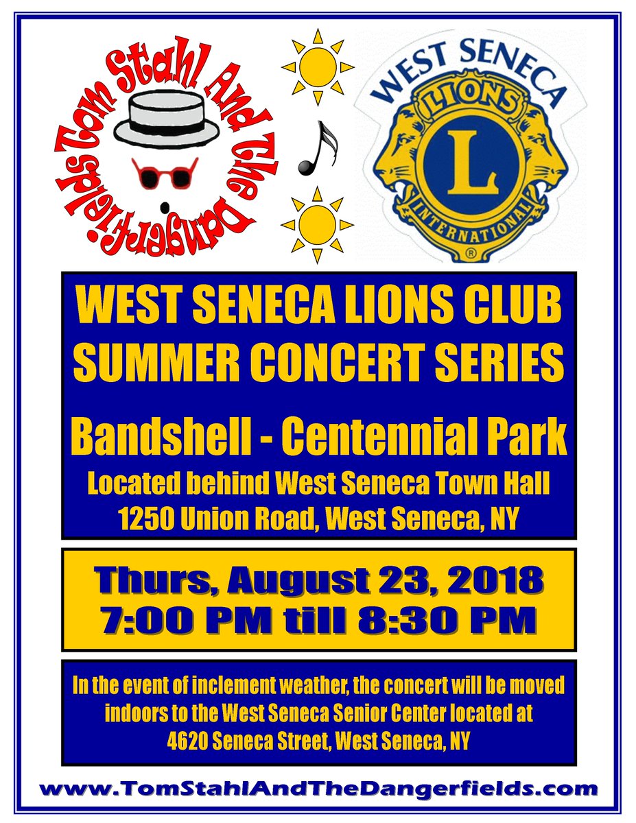 TomStahlBand's tweet image. Thursday, August 23rd, 2018, 7:00-8:30p, @TomStahlBand at @wslions #SummerConcertSeries @West_Seneca #Bandshell #CentennialPark #WestSenecaNY #TomStahlBand #SupportLocalMusic #BMHOF #Summer2018