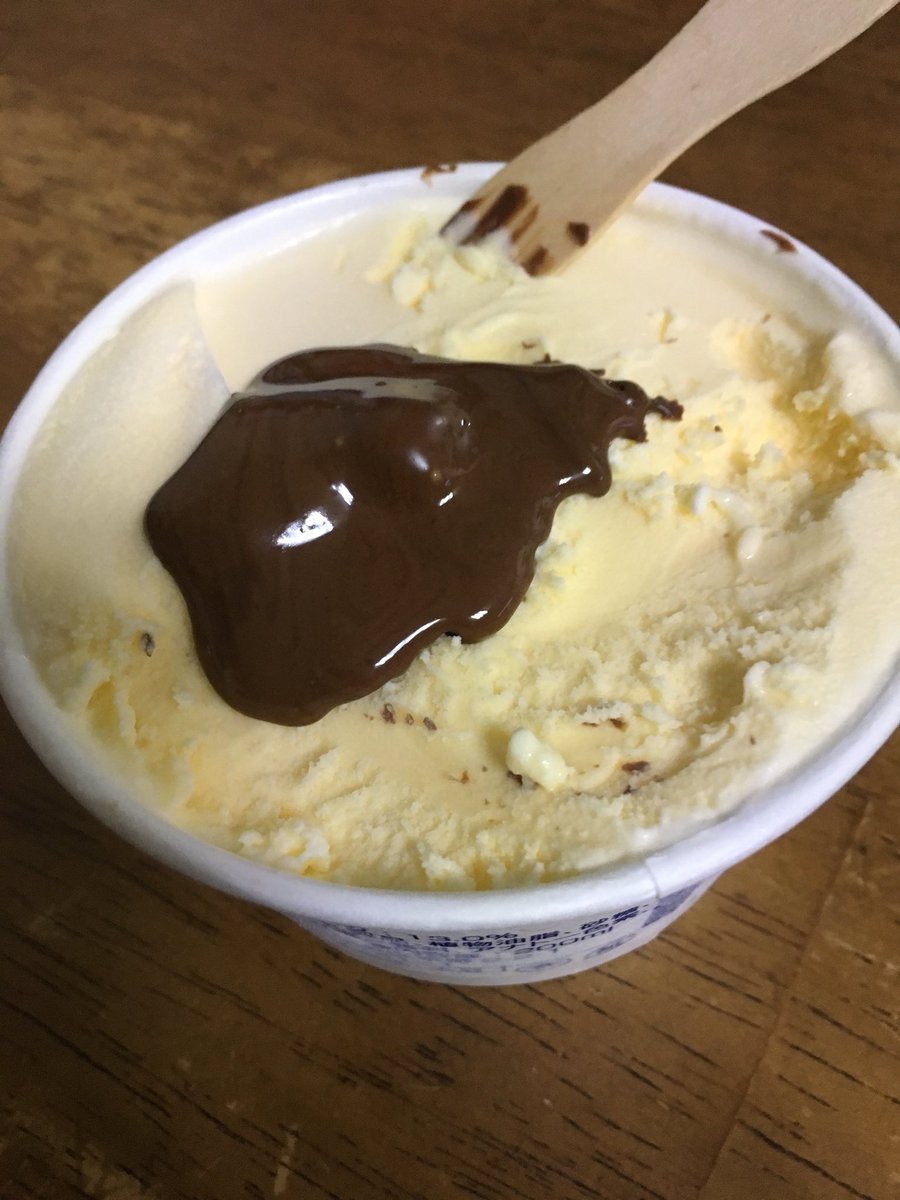 ミミ アンチゴリラ A Twitter ふと 溶かしたチョコをアイスに乗っけたらクリームみたいになって美味しんじゃない と思い付き やって見ました ものの数秒でチョコが固まりました 自分が馬鹿すぎて今めっちゃ笑ってます