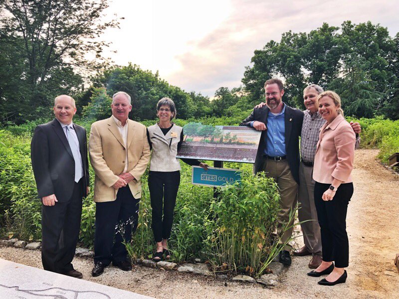 LMConservancy's tweet photo. @westlaurelhill celebrating #SITES Gold certification of their green burial site! The eco-friendly burial ground is home to #nativeplants &amp; is able to hold incredible amounts of #stormwater, working to prevent #runoff from entering local creeks. Congratulations! https://t.co/mdkSId0giP
