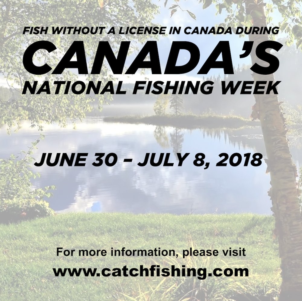Did you know that you can go fishing in Canada from June 30 - July 8, 2018 without a fishing license? Learn more about Canada's National Fishing Week at: catchfishing.com/event/national…
