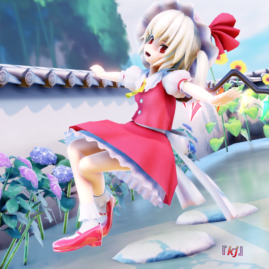 Mmder Kj V Twitter 雨上がりの午後は御散歩日和 フラン 紫陽花が綺麗だね 日差し大丈夫かって ｳﾌﾌ 日焼け止めクリーム塗ってあるから大丈夫 お借りしたモデル フランドール スカーレット すけ様 季節外れの夏座敷 M Ya様 東方mmd フランドール