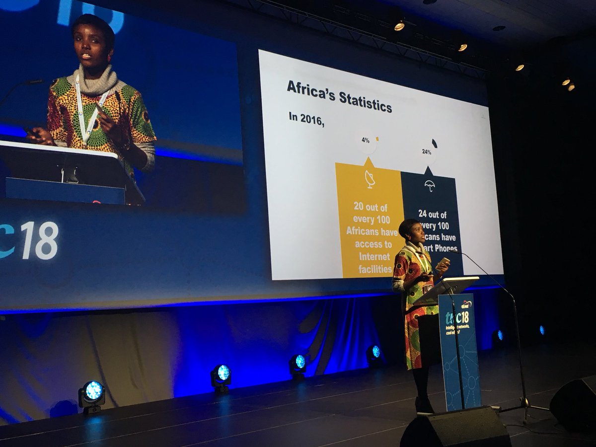 TNC_GEANT's tweet photo. #19: Mercy John from the Covenant University in Nigeria responding to @Cat_Stover’s lightning talk of #TNC17. “AFRICA NEEDS SOLAR POWER BASE STATIONS”. Get in touch with Mercy during #TNC18. #LightningTalks⚡️#EmergingNrens https://t.co/euSSU3sjxa