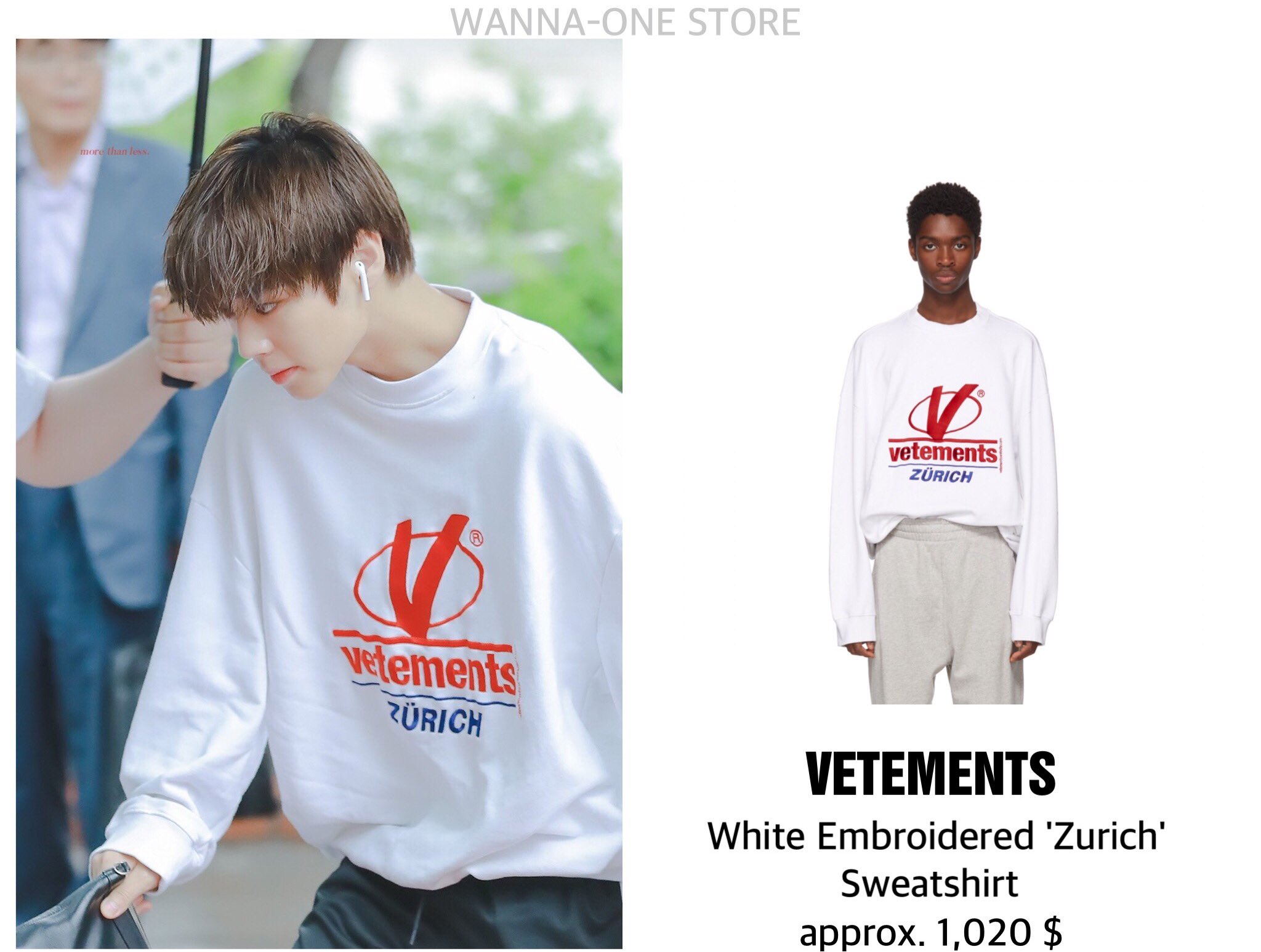 Vetements Men's Monogrammed Sweater - White - Crew Neck
